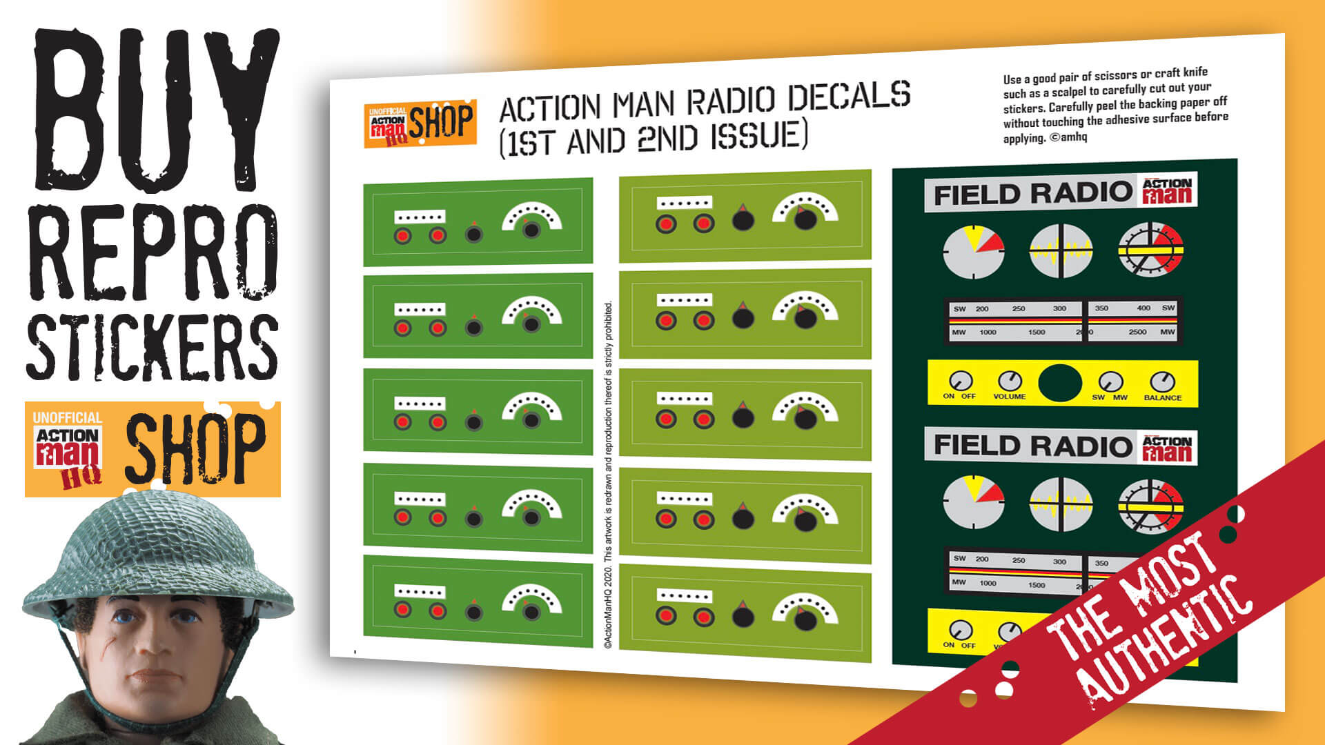 Action Man Field Radio Stickers