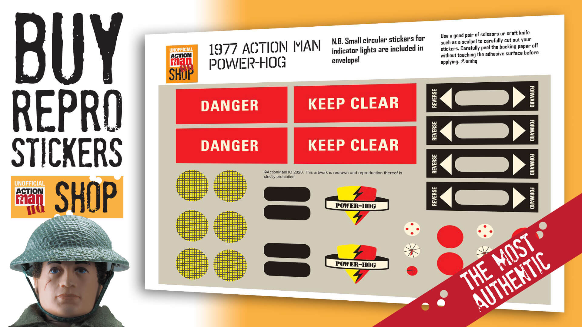 Action Man Repro Stickers